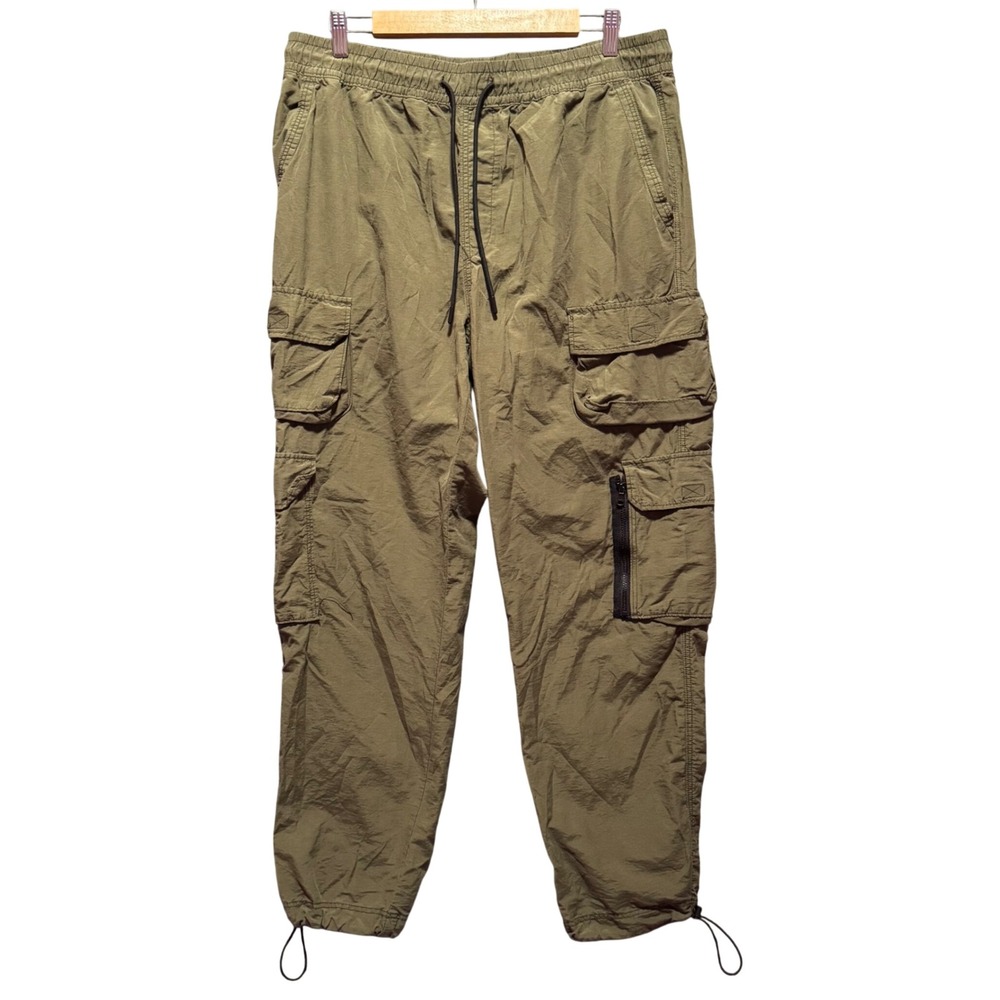 Aeropostale Cargo Pants XL Mens Utility Active Olive Green Elastic Waist Bungee